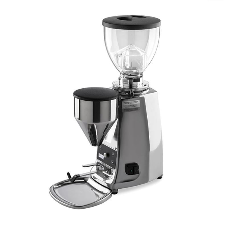 Mazzer Mini Electronic B On Demand Kahve Değirmeni, Parlak Alüminyum — Mazzer