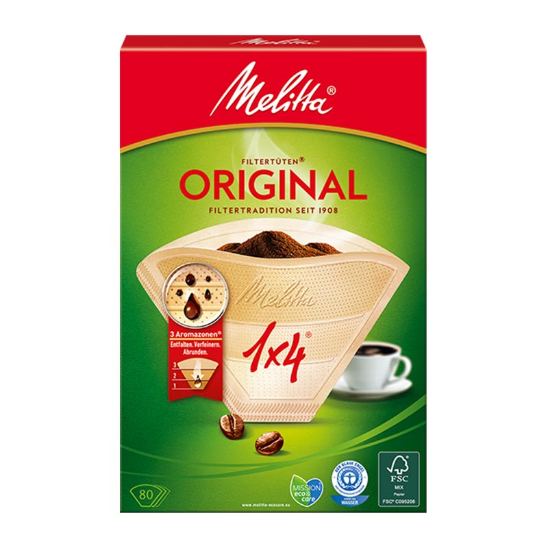 Melitta 1x4 Original Kahve Filtre Kağıdı, Kahverengi — Melitta
