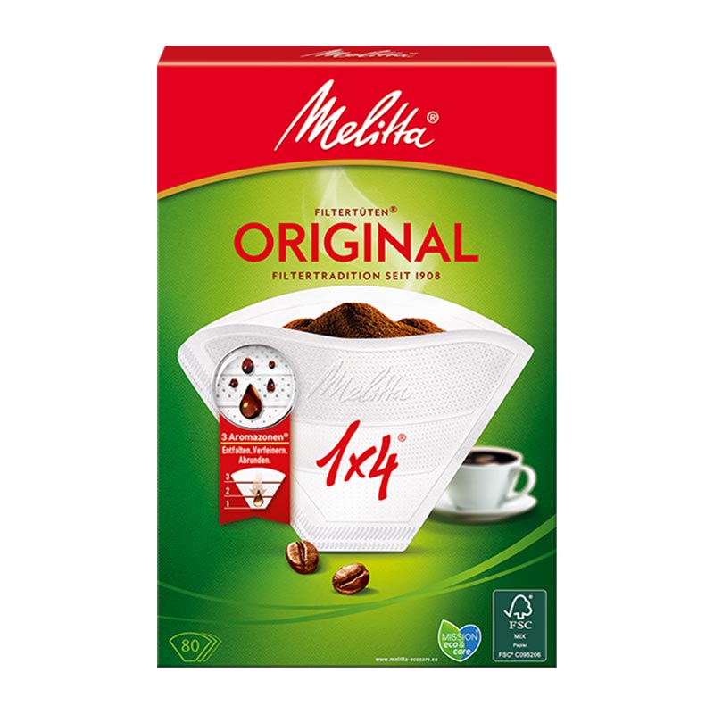 Melitta 1x4 Original Kahve Filtre Kağıdı, Beyaz — Melitta