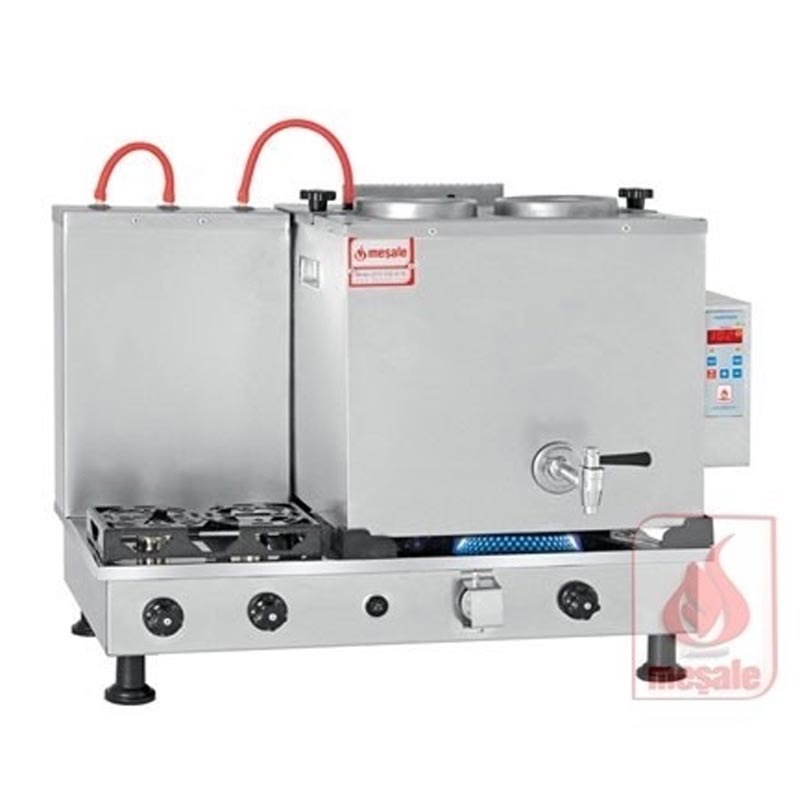 Meşale Inox Çay Kazanı, Dijital, Full Otomatik, 2 Demlikli — Meşale