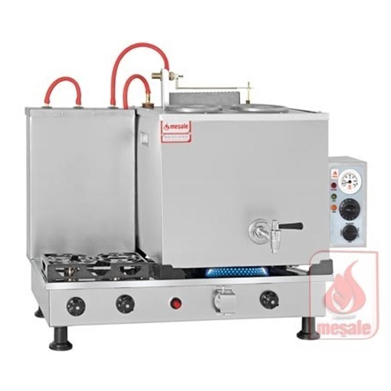 Meşale Inox Klasik Çay Kazanı, Full Otomatik, 2 Demlikli — Meşale