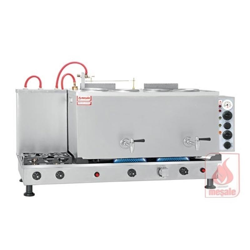 Meşale Inox Klasik Çay Kazanı, Full Elektrikli, 4 Demlikli — Meşale