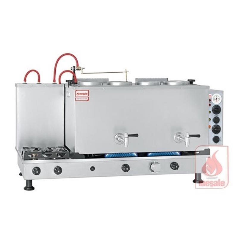 Meşale Inox Turbo Max Çay Kazanı, Full Elektrikli, 4 Demlikli — Meşale