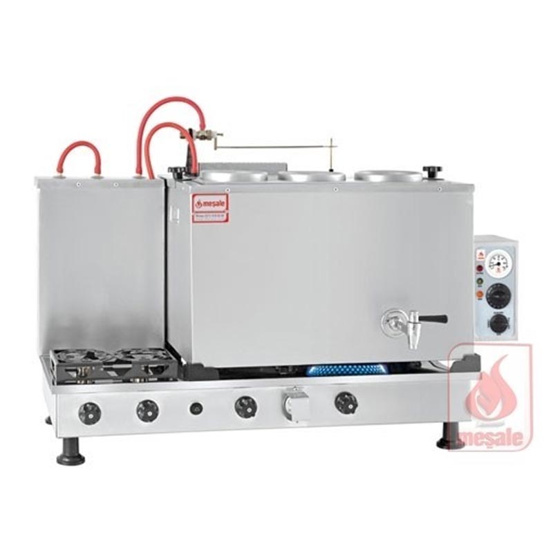 Meşale Inox Turbo Max Çay Kazanı, Full Elektrikli, 3 Demlikli — Meşale