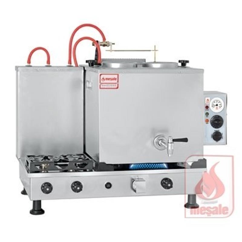 Meşale Inox Turbo Max Çay Kazanı, Full Otomatik, 2 Demlikli — Meşale