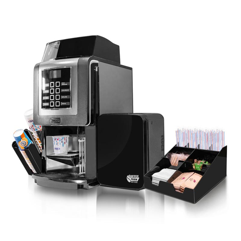 Necta Korinto Prime Espresso Fresh Milk Kahve Makinesi + Coffee Tech Süt Soğutucu + Peçete ve Karıştırıcı Standı + Bardaklık Standı + Peçete ve Karıştırıcı Standı — Necta — Görsel 2