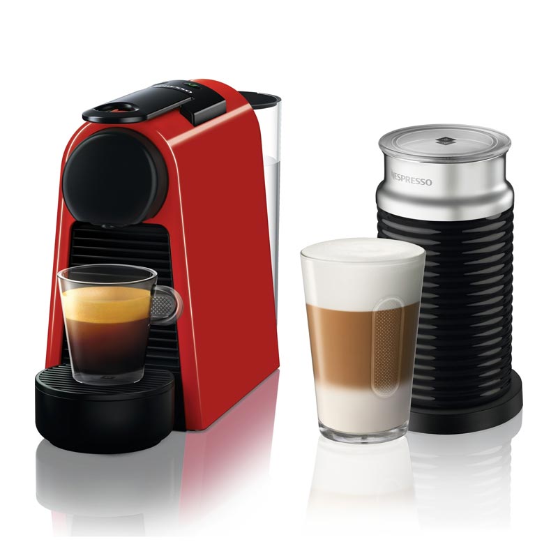 Nespresso Essenza Mini D 35 Bundle Kahve Makinesi, Süt Köpürtücülü, Kırmızı — Nespresso