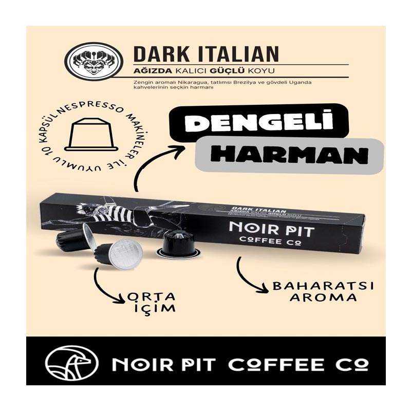 Noir Pit Dark Italian 10 Adet Kapsül Kahve — Noir Pit — Görsel 2