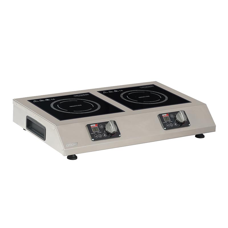 Omake IND11.I25 Cam Yüzeyli İkili İndüksiyon Ocak, 2x2000 W, Elektrikli — Omake