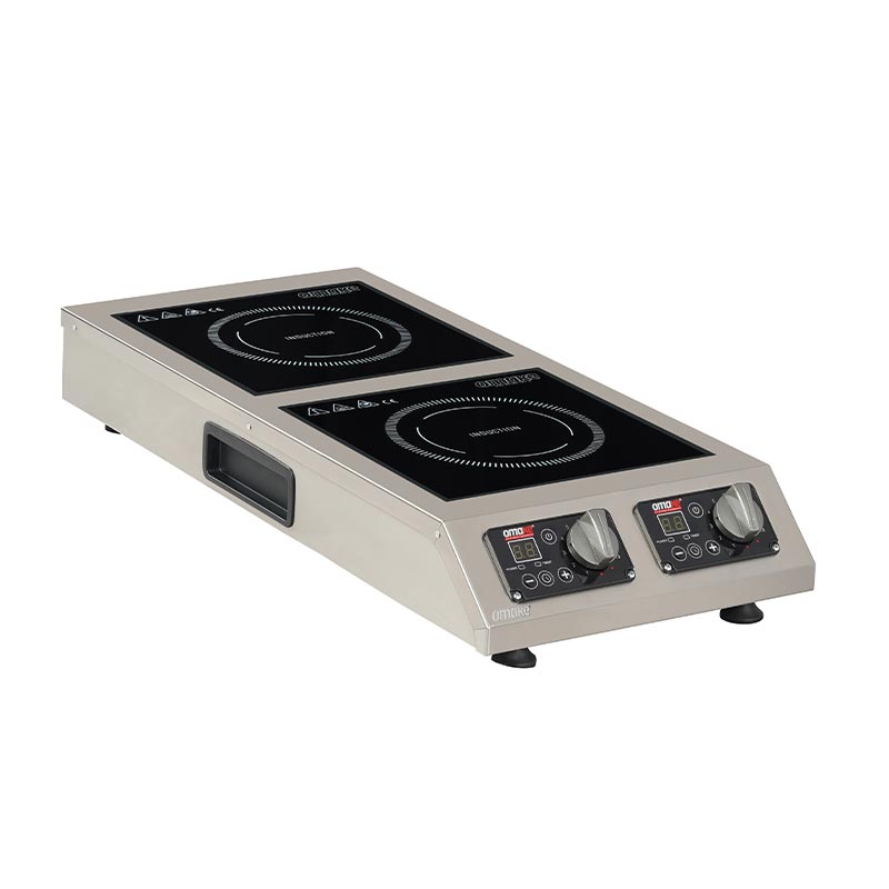 Omake IND21.I25 Cam Yüzeyli Dikey İndüksiyon Ocak, 2x2000 W, Elektrikli — Omake