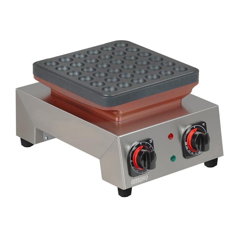 Omake PFR.01.E11 Manuel Zamanlayıcılı Mini Top Poffertjes Tekli Makinesi, Elektrikli — Omake
