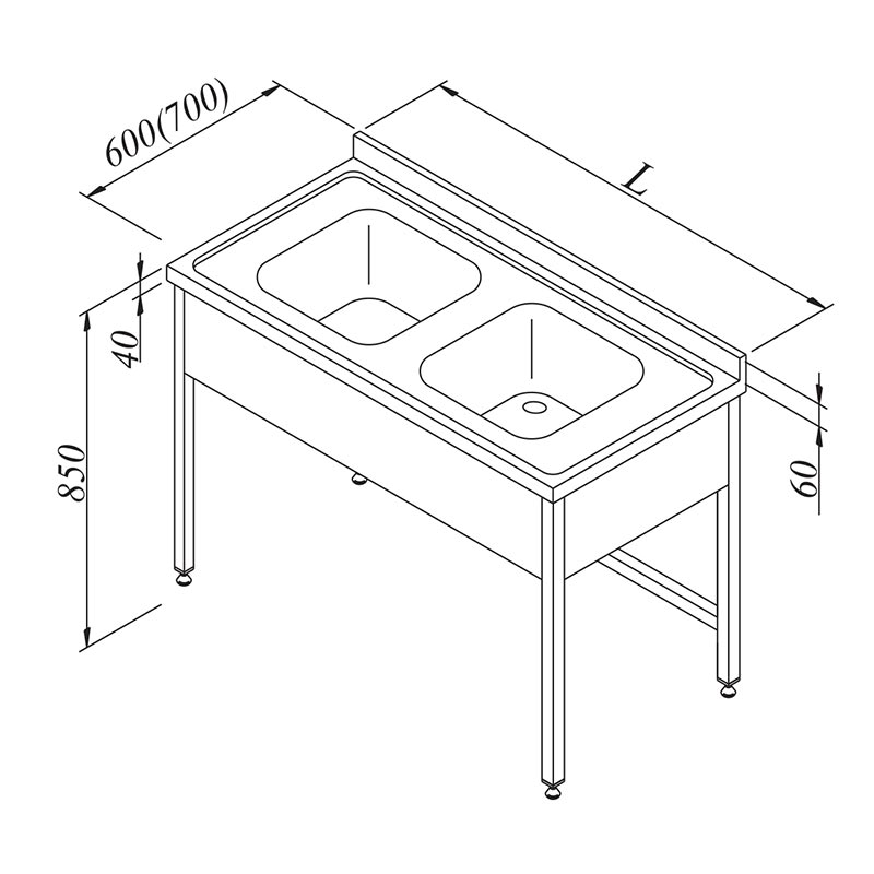 Öztiryakiler 2G Evyeli Tezgah, 3 Perdeli, 140x70 cm, 38 kg — Öztiryakiler