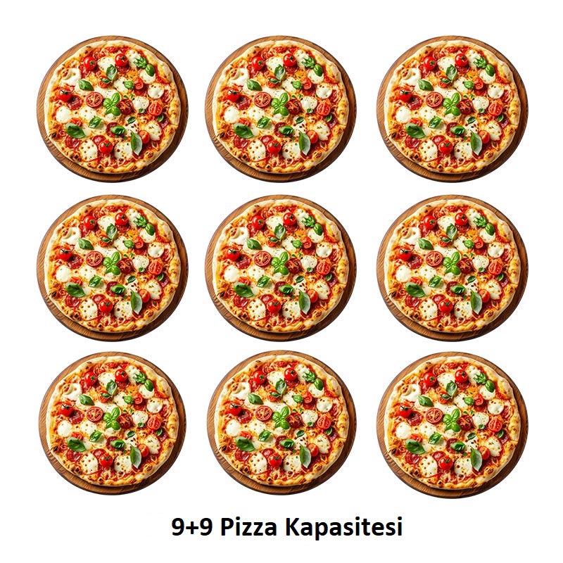 Öztiryakiler 34 cm x 18 Pizza Kapasiteli Mayalama Kabinli 3 Katlı Pizza ve Lahmacun Fırını, Elektrikli — Öztiryakiler — Görsel 2