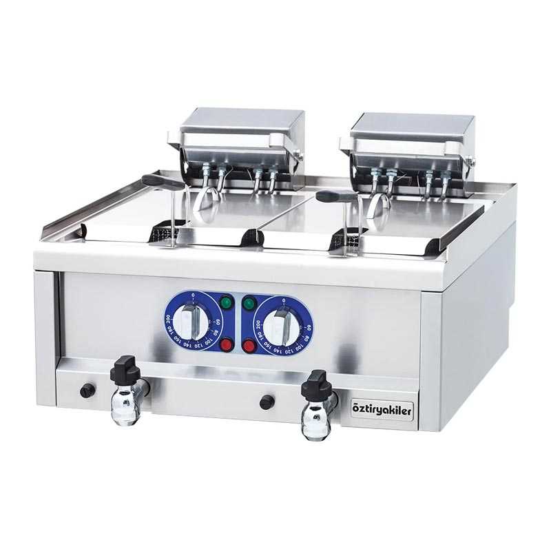 Öztiryakiler 600 Seri Set Üstü Fritöz, İkili, 7+7 L, 60x60x26 cm — Öztiryakiler