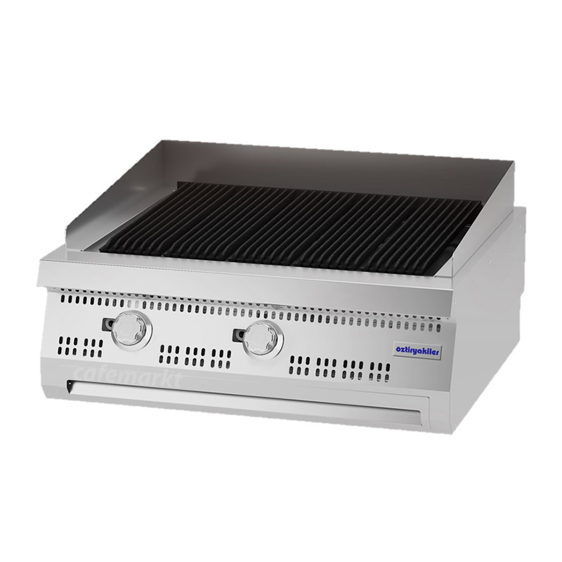 Öztiryakiler 700 Seri ODG 8070 E V2 Döküm Izgara, 80x70x30 cm, Gazlı — Öztiryakiler
