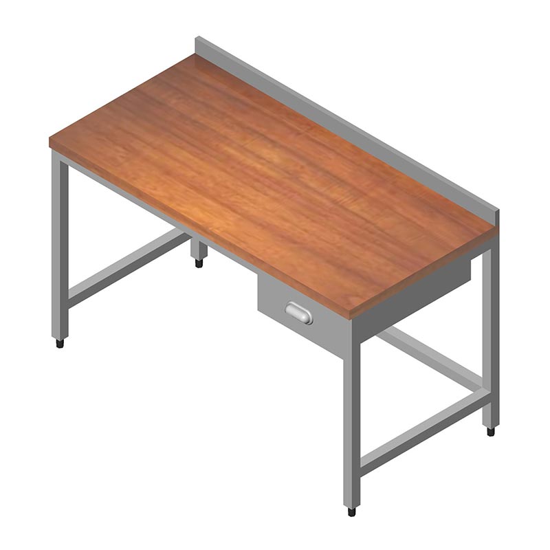 Öztiryakiler Ahşap Tabla Tek Çekmece Çalışma Tezgahı, 160x60 cm — Öztiryakiler