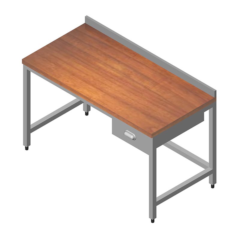 Öztiryakiler Ahşap Tabla Tek Çekmece Çalışma Tezgahı, 140x60 cm — Öztiryakiler