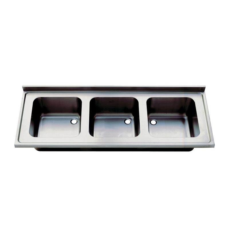 Öztiryakiler Damlalıksız Üc Gözle Tablalı Evye, 180x60 cm, 50x40x25 cm — Öztiryakiler