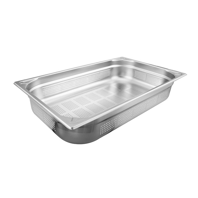 Öztiryakiler GN 1/1-100 mm Köşe Desenli Delikli Gastronorm Küvet — Öztiryakiler