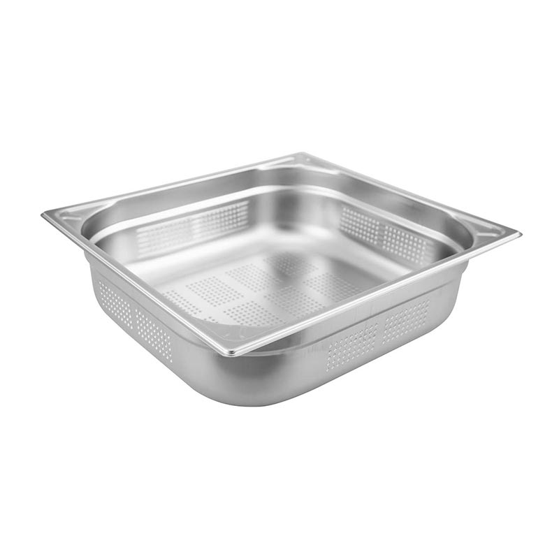 Öztiryakiler GN 2/3-65 mm Köşe Desenli Delikli Gastronorm Küvet — Öztiryakiler