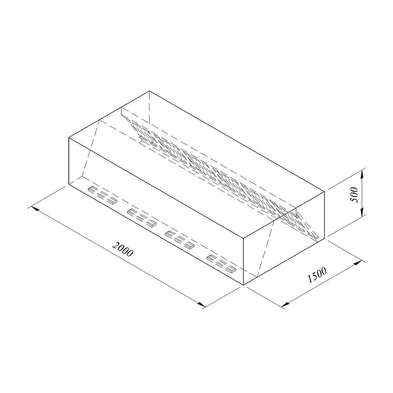 Öztiryakiler Kutu Tip Çift Çidarlı Davlumbaz, 200x150 cm — Öztiryakiler