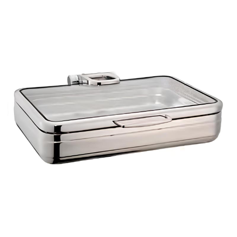 Öztiryakiler Lux Hidrolik Cam Kapaklı Dikdörtgen Chafing Dish, GN 1-2, 4 L — Öztiryakiler