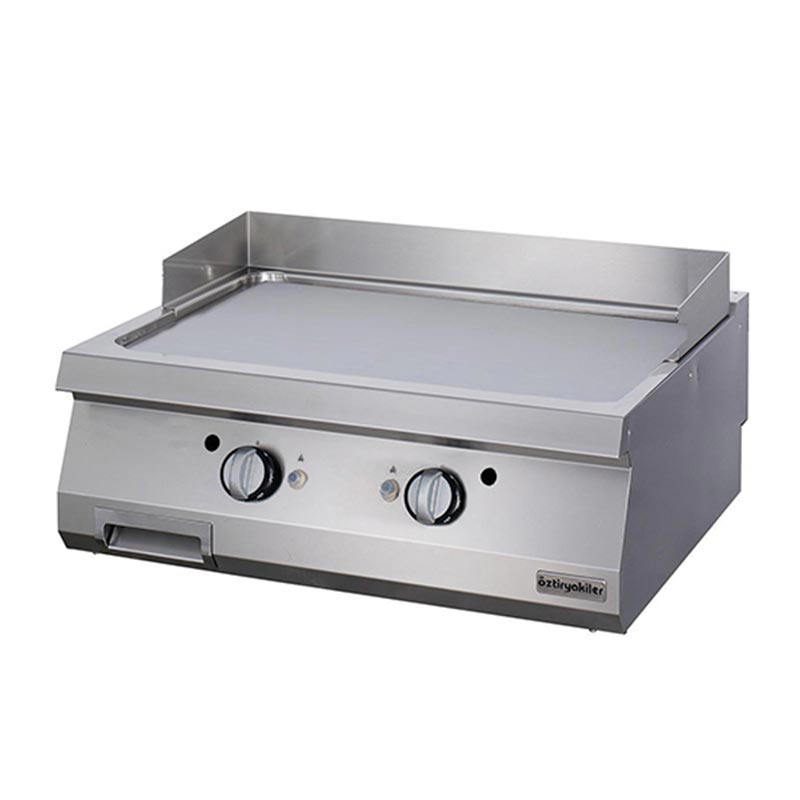 Öztiryakiler OGG 8070 Düz Grill Plate, 80x70x30 cm, Sert Krom Kaplı, Gazlı — Öztiryakiler