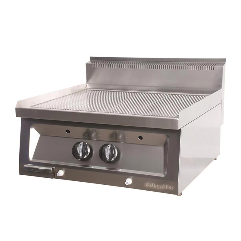 Öztiryakiler Oluklu, Grill Plate, 70x65 cm, Krom, Gazlı — Öztiryakiler