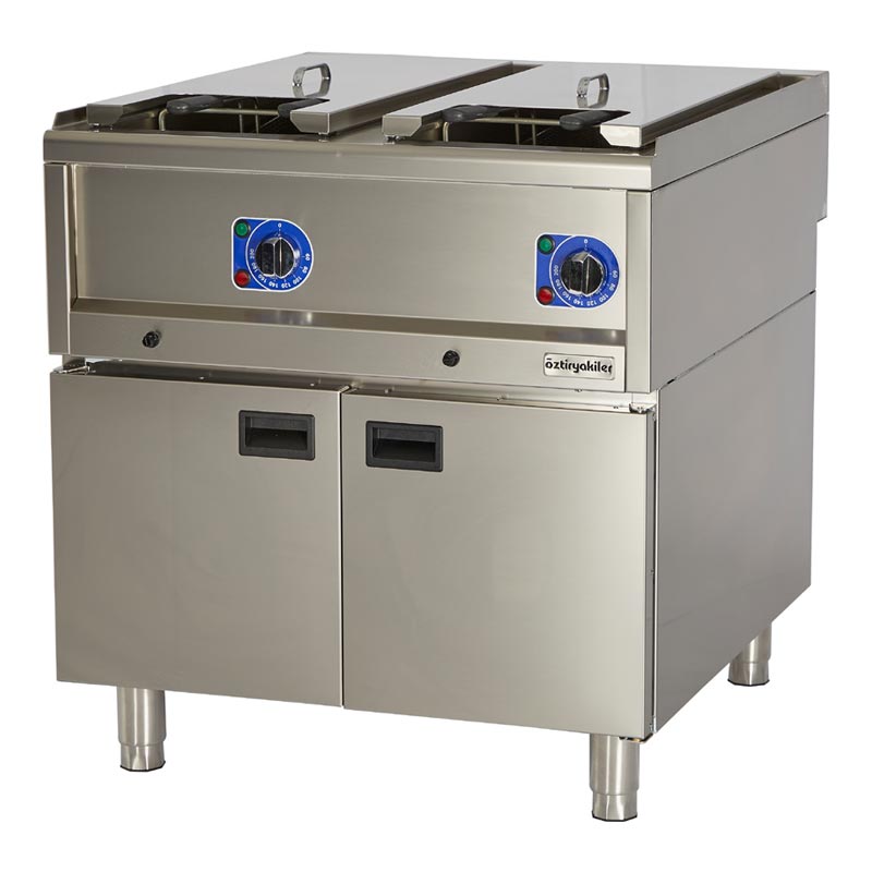 Öztiryakiler Optimum 900 Seri OFE 8090 E Set Üstü Dolaplı Fritöz, 80x90x85 cm, 22+22 L, Elektrikli — Öztiryakiler