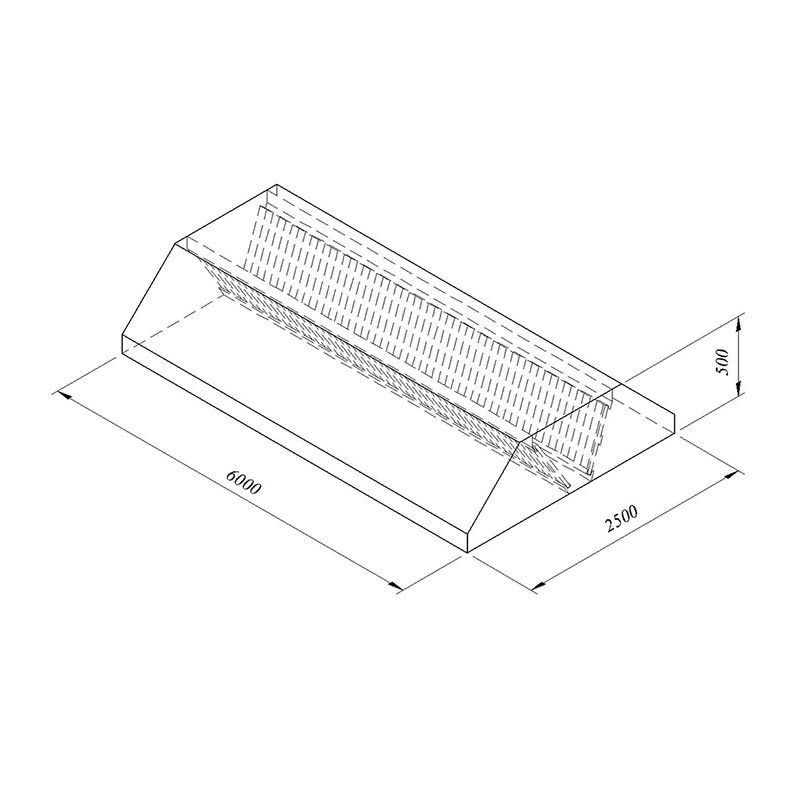Öztiryakiler Orta Tip Filtreli Davlumbaz, 600x250 cm — Öztiryakiler