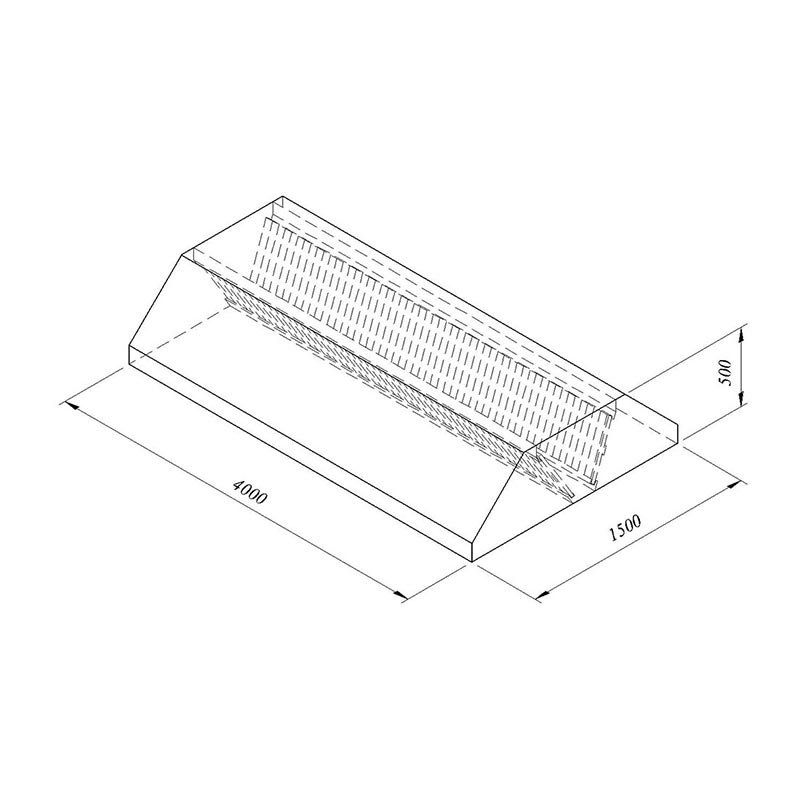 Öztiryakiler Orta Tip Filtreli Davlumbaz, 400x150 cm — Öztiryakiler