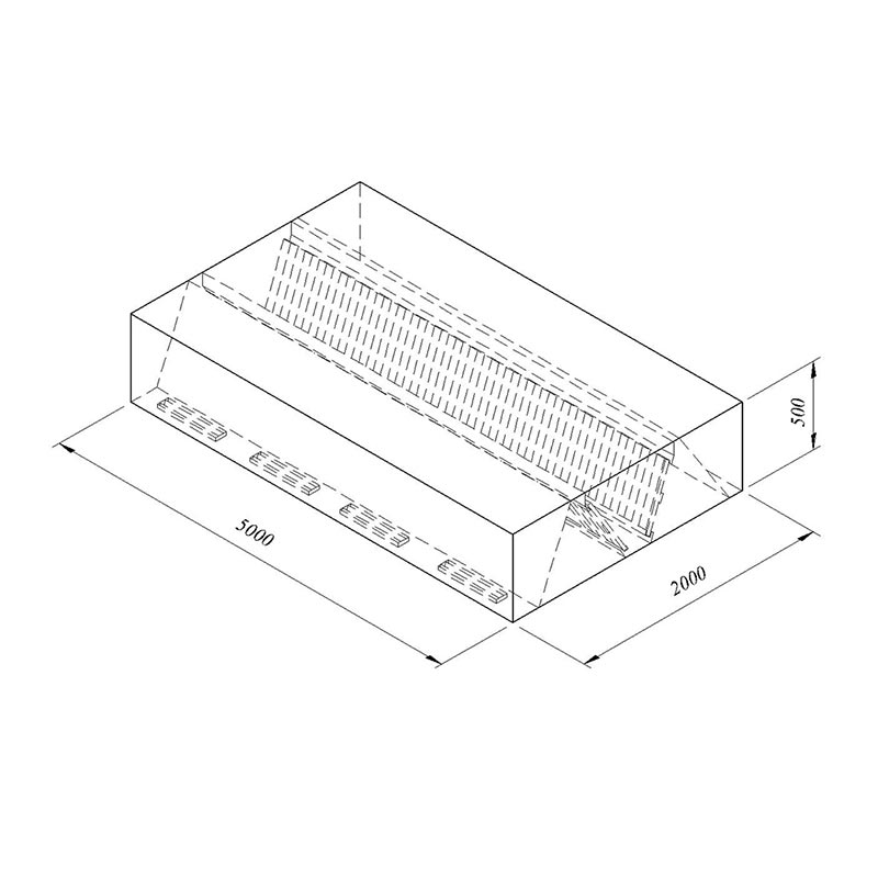 Öztiryakiler Orta Tip Filtreli Çift Cidar Davlumbaz, 500x200 cm — Öztiryakiler