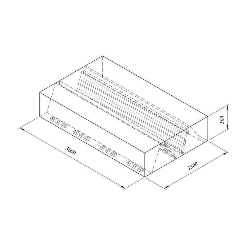 Öztiryakiler Orta Tip Filtreli Çift Cidar Davlumbaz, 500x150 cm — Öztiryakiler