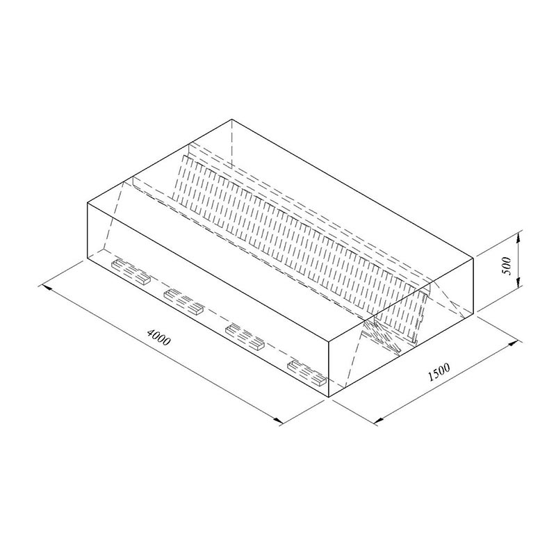 Öztiryakiler Orta Tip Filtreli Çift Cidar Davlumbaz, 400x150 cm — Öztiryakiler