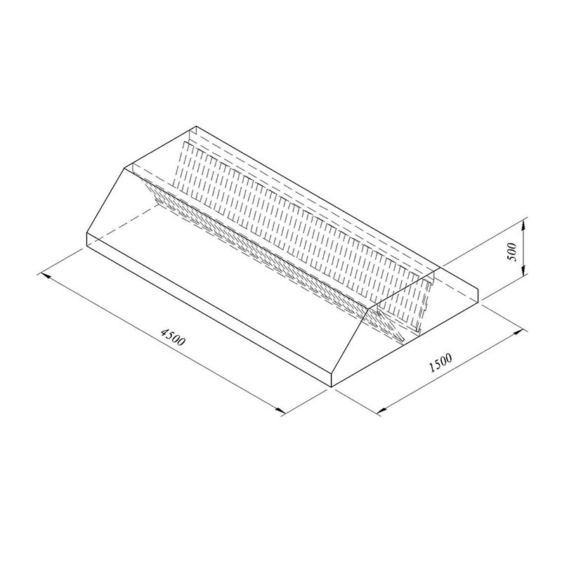 Öztiryakiler Orta Tip Filtreli Davlumbaz, 450x150 cm — Öztiryakiler