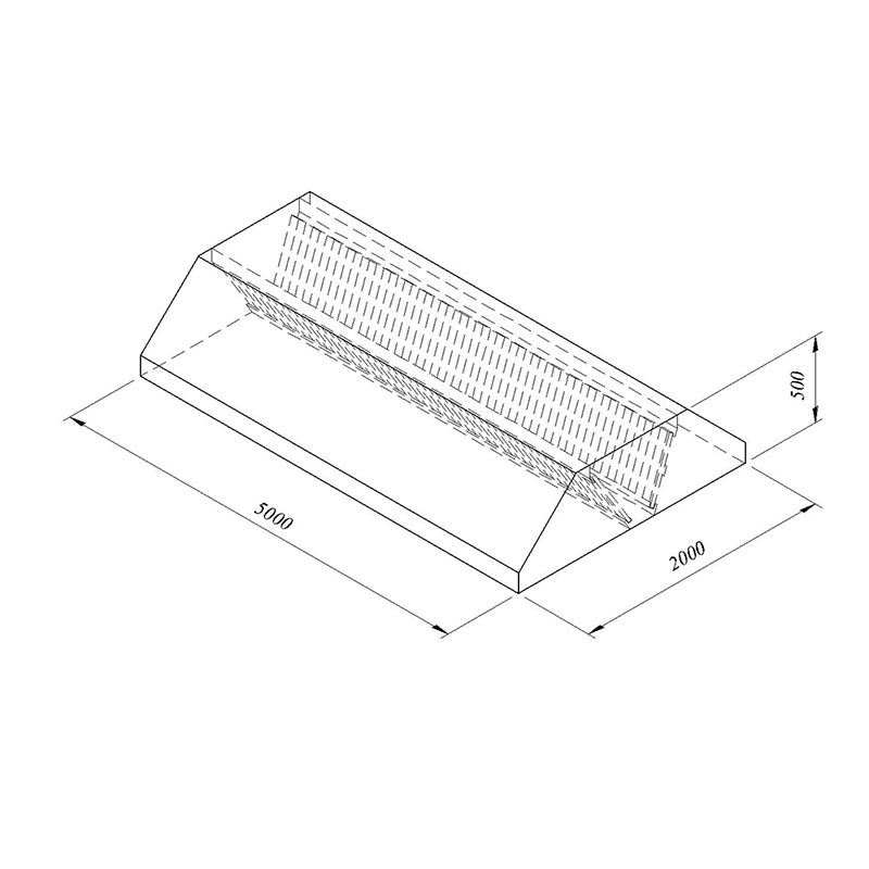 Öztiryakiler Orta Tip Filtreli Davlumbaz, 500x200 cm — Öztiryakiler