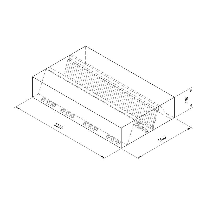 Öztiryakiler Orta Tip Filtreli Çift Cidar Davlumbaz, 550x150 cm — Öztiryakiler