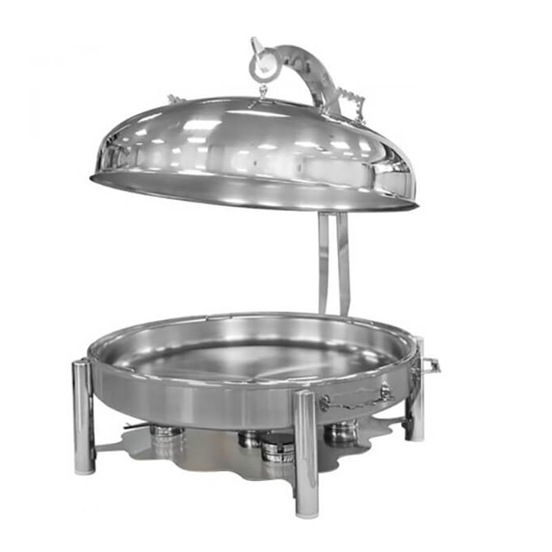 Öztiryakiler Ortadoğu Model Askılı Chafing Dish, Yuvarlak Kapaklı, 80 cm, Jel Yakıtlı — Öztiryakiler