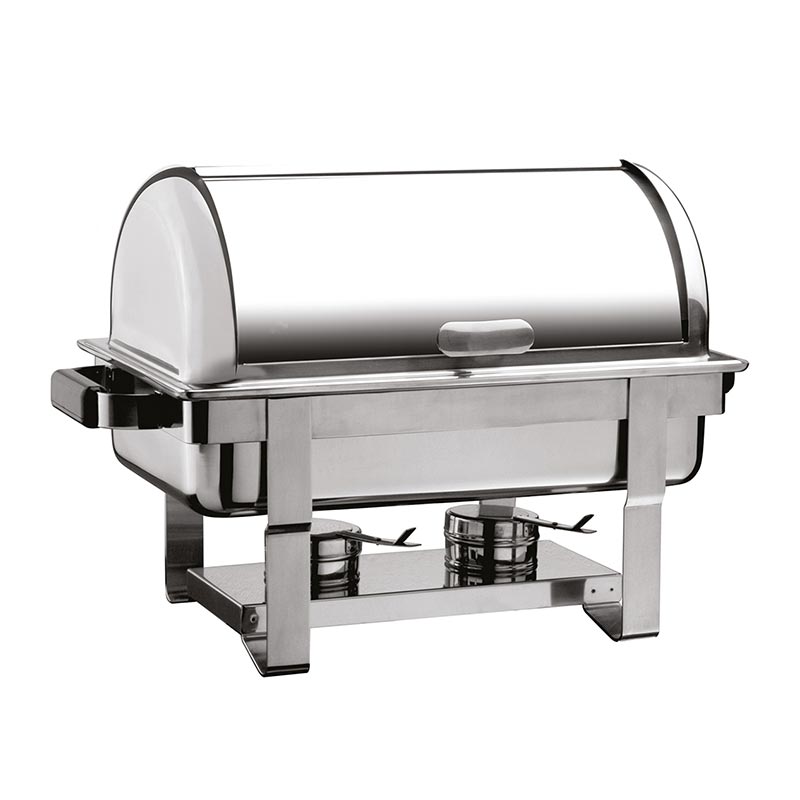 Öztiryakiler Rolltop Kapaklı Chafing Dish, Was Ayak, Jel Yakıtlı — Öztiryakiler