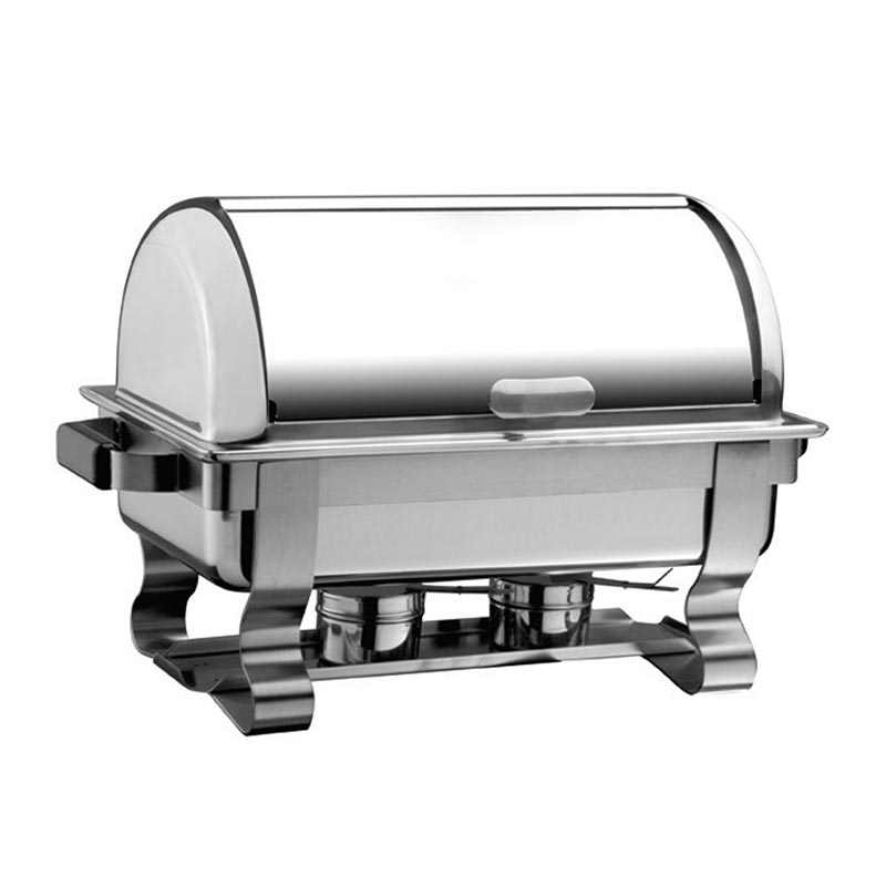 Öztiryakiler Rolltop Kapaklı Kızaklı Chafing Dish, Was Ayak, Elektrikli — Öztiryakiler
