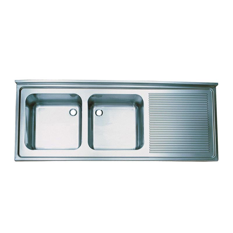 Öztiryakiler Sağ Damlalıklı Çift Gözlü Tablalı Evye, 160x70 cm, 50x50x30 cm — Öztiryakiler