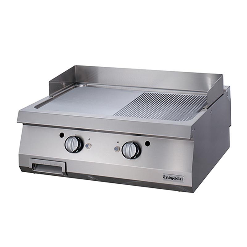 Öztiryakiler Set Üstü Yarı Oluklu Grill Plate, 80x90 cm — Öztiryakiler