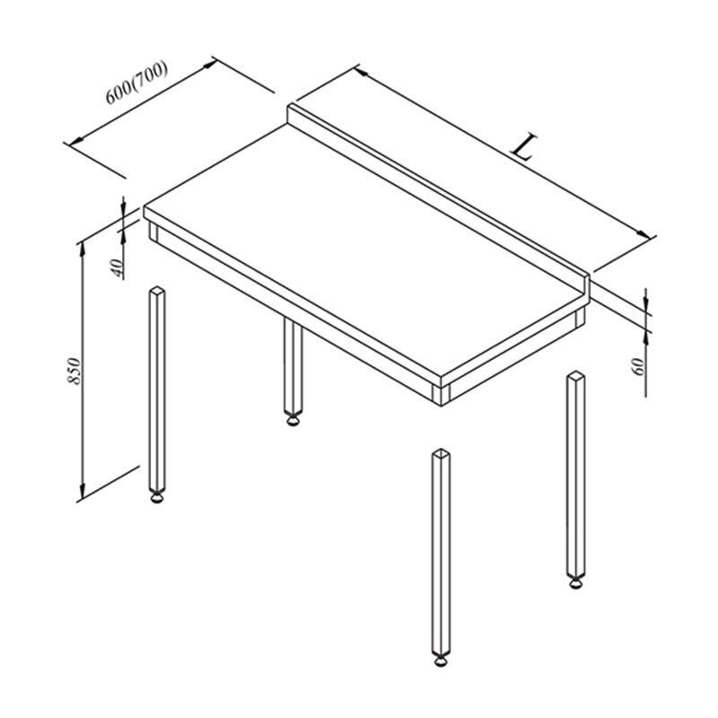 Öztiryakiler Sırtlı Demonte Çalışma Tezgahı, 60x60 cm — Öztiryakiler