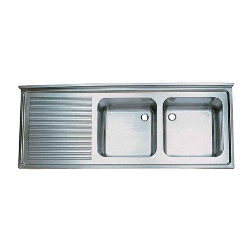 Öztiryakiler Sol Damlalıklı Çift Gözlü Tablalı Evye, 190x70 cm, 60x50x30 cm — Öztiryakiler