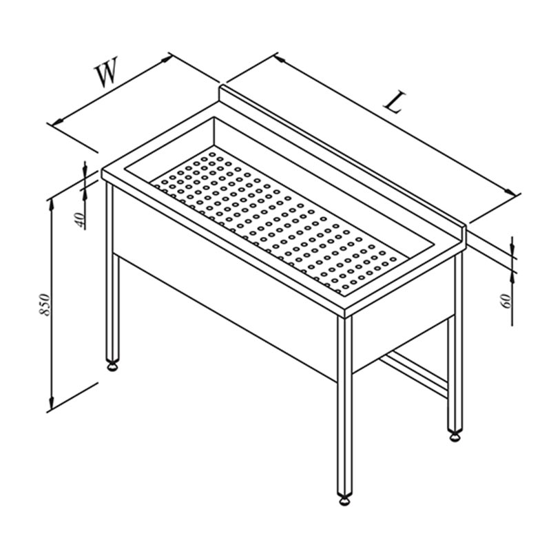Öztiryakiler Süzme Havuzlu Çalışma Tezgahı, 190x70 cm — Öztiryakiler