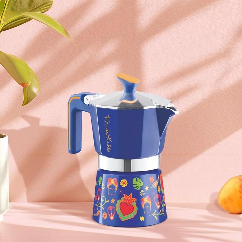 Pedrini Frida Kahlo Moka Pot, 3 Cup, Mavi — Pedrini — Görsel 2