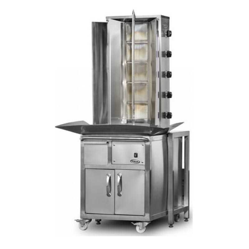 Pimak Arabalı Döner Makinesi, 4+4 Radyanlı, Doğalgazlı