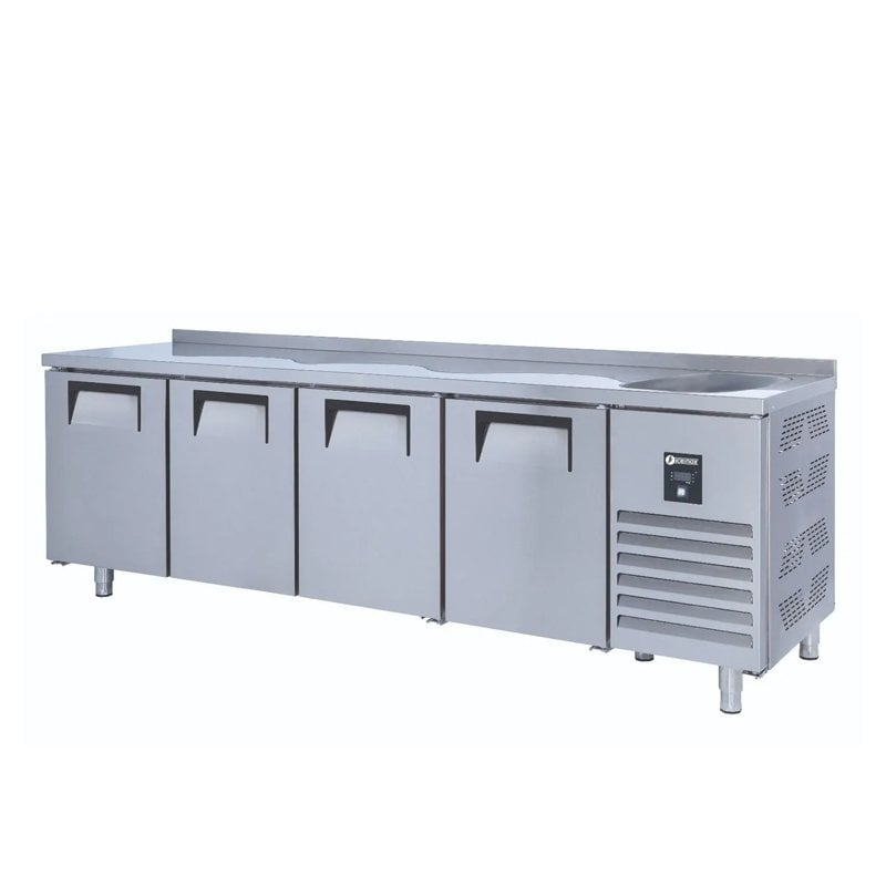 İceinox CTS 650 S CR Tezgah Tip 4 Kapılı Evyeli Buzdolabı 650 L 430 K 250x70x85 Cm — Iceinox