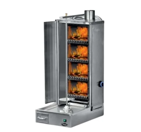 Pimak 4'lü Kömürlü Alttan Motorlu Döner Ocağı 58x80x128 M77-(4K)