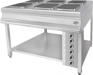 Pimak Elektrikli 8 Gözlü Pleyt Taban Raflı Ayaklı Ocak 200x100x85 cm MX27-8 — Pimak